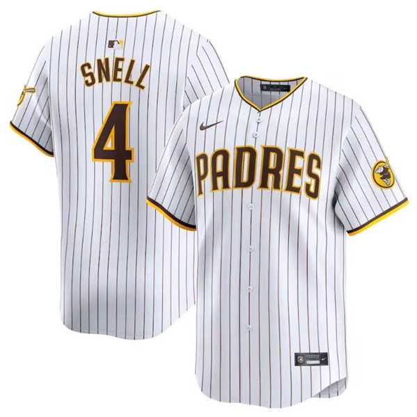 Men%27s San Diego Padres #4 Blake Snell White 2024 Home Limited Baseball Stitched Jersey Dzhi->san diego padres->MLB Jersey